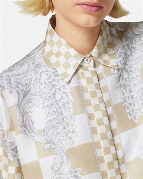 versace shirt medusa|medusa contrasto silk shirt.